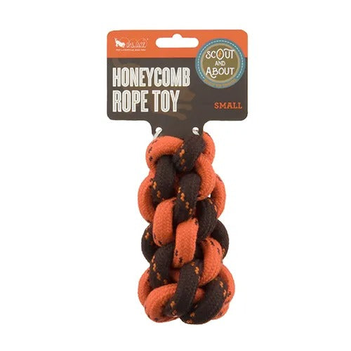 【P.L.A.Y】ロープトイ ハニカムS [プレイ] 犬用 おもちゃ ロープ アウトドア系 デンタルケア オレンジ ブラウン