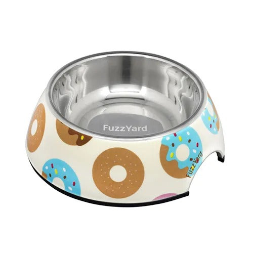 【FuzzYard（ファズヤード）】フードボウル ゴーナッツ 犬用 食器 おしゃれ 二層構造 ステンレス メラミン 滑り止め付