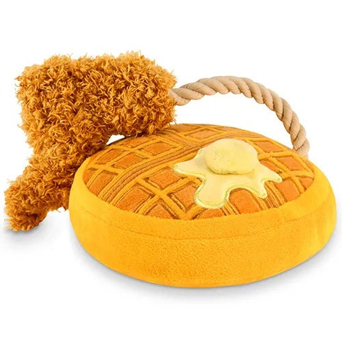 【P.L.A.Y.】バーキングブランチ チキン＆ワッフル  [プレイ] 犬用 おもちゃ ぬいぐるみ 洗濯機可 スクィーカー ロープ