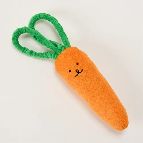 【Solgra】ソルグラ お野菜フレンズ キャロ子ちゃん 犬用 おもちゃ ぬいぐるみ ゴム入り ピーピー ガサガサ 仕掛け