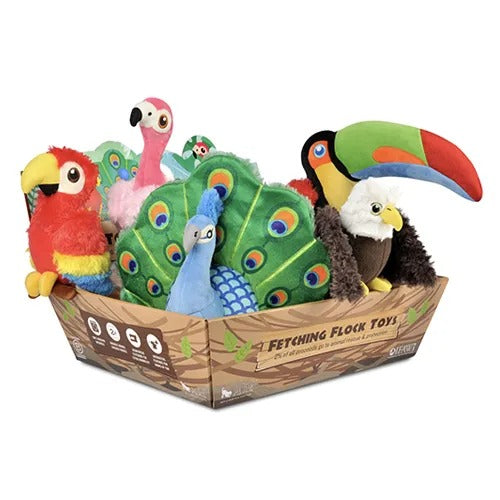 【P.L.A.Y.】フェッチングフロック BOXセット（5種類 各2個入り）[プレイ] 犬用 おもちゃ ぬいぐるみ 洗濯機可 再生ペットボトル繊維 丈夫