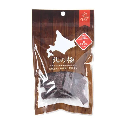 【北の極】鹿ポキポキジャーキー 犬用 おやつ 無添加 全犬種生後6ヶ月から タンパク 低カロリー 高栄養価 エゾシカ肉 北海道産 添加物不使用 スティック状