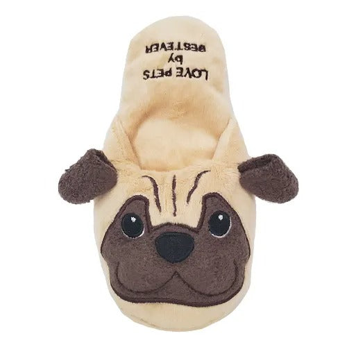 【Bestever】ベストエバー スクィーキー スリッパトイ パグ 犬用 おもちゃ ぬいぐるみ シャカシャカ キュッキュッ