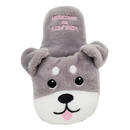 【Bestever】ベストエバー スクィーキー スリッパトイ シュナウザー 犬用 おもちゃ ぬいぐるみ シャカシャカ キュッキュッ