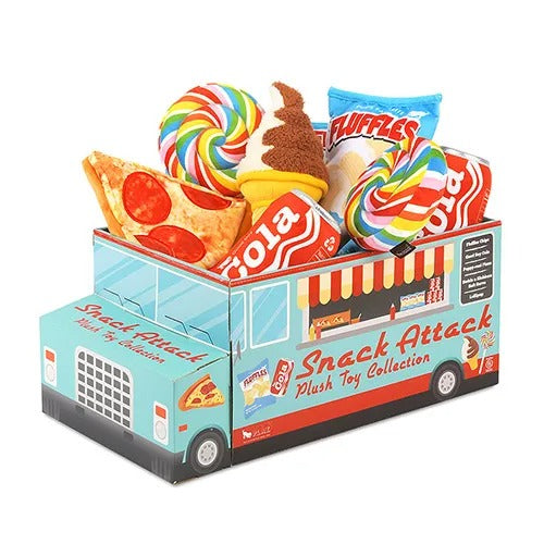 【P.L.A.Y.】プレイ スナックアタック BOXセット 犬用 おもちゃ ぬいぐるみ 音が鳴る 丈夫 ベロア製 洗濯機可