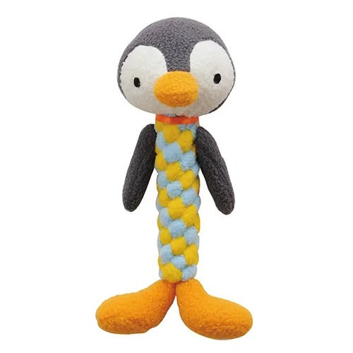 【ボンビアルコン】デンタルアニマル ペンギン 犬用 おもちゃ ぬいぐるみ ロープ デンタルトイ 笛入りコットン生地