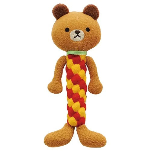 【ボンビアルコン】デンタルアニマル こぐま犬用 おもちゃ ぬいぐるみ ロープ デンタルトイ 笛入りコットン生地