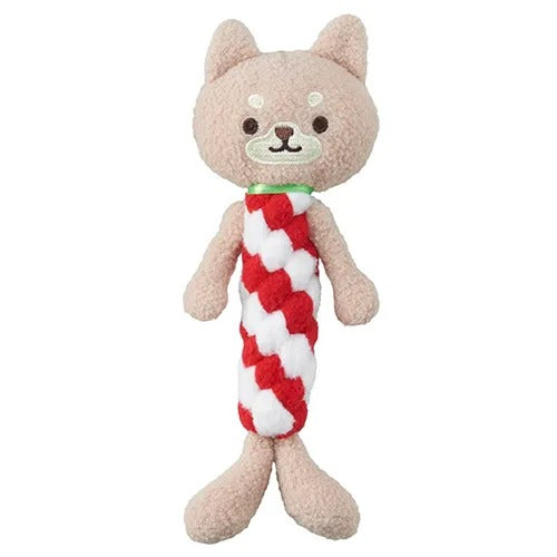 【ボンビアルコン】デンタルアニマル シバ 犬用 おもちゃ ぬいぐるみ ロープ デンタルトイ 笛入りコットン生地