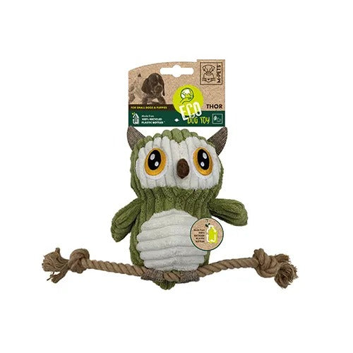 【M-PETS】エムペッツ ECOドッグトイ フクロウのソー 犬用 おもちゃ ぬいぐるみ ロープ 大きめサイズ 歯磨き効果 ストレス発散