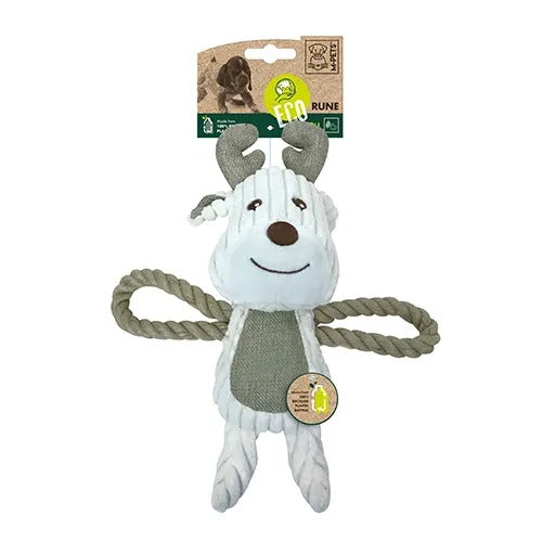 【M-PETS】エムペッツ ECOドッグトイ シカのルーン 犬用 おもちゃ ぬいぐるみ ロープ 大きめサイズ 歯磨き効果 ストレス発散
