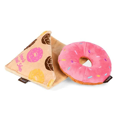 【P.L.A.Y.】プレイ パップカップカフェ リングドーナツ 犬用 おもちゃ ぬいぐるみ 包装紙 丈夫 ベロア製 洗濯機可