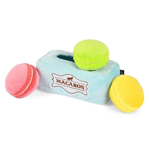 【P.L.A.Y.】プレイ パップカップカフェ マカロン 犬用 おもちゃ ぬいぐるみ 3色 丈夫 ベロア製 洗濯機可