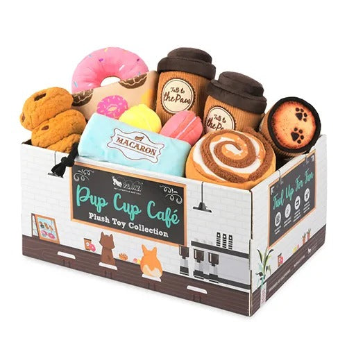 【P.L.A.Y.】プレイ パップカップカフェ BOXセット 犬用 おもちゃ ぬいぐるみ 丈夫 ベロア製 洗濯機可