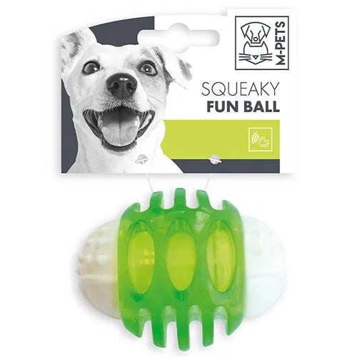 【M-PETS】エムペッツ PLAYドッグトイ スクィキーファンボール 犬用 おもちゃ デンタルケア 音が鳴る 不規則な動き