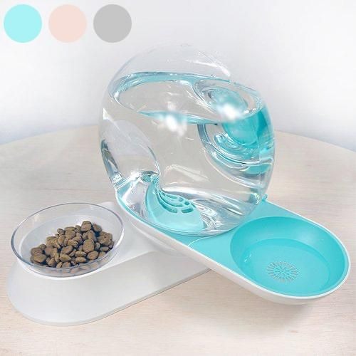 【M-PETS】エムペッツ カタツムリペット給水器＆給食器 ＜全3色＞ 犬用 ウォーター フード ディスペンサー 電源不要 お手入れ簡単