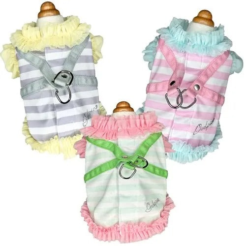 【GODPIVA】COOLボーダーチュールハーネス［ゴッドピバ］ 犬用 胴輪 COOL生地 マジックテープ 防虫加工