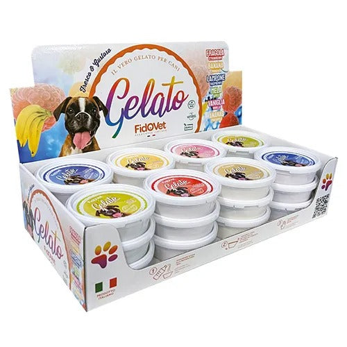 【FidOVet】フィドベット ジェラート ディスプレイBOX（6種×4個入）犬用 夏 おやつ ご褒美 冷たい おうちで作る 簡単 ジェラート クールダウン 水分補給