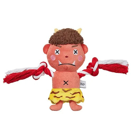 【FAD+】ファッド・プラス プラッシュトイ・ウィズロープ アカオニ［dad-way（ダッドウェイ）］犬用 おもちゃ ももたろう スクイーカー