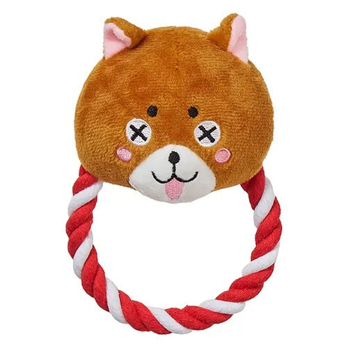 【FAD+】ファッド・プラス プラッシュトイ・ウィズロープ リング イヌ［dad-way（ダッドウェイ）］犬用 おもちゃ ももたろう スクイーカー