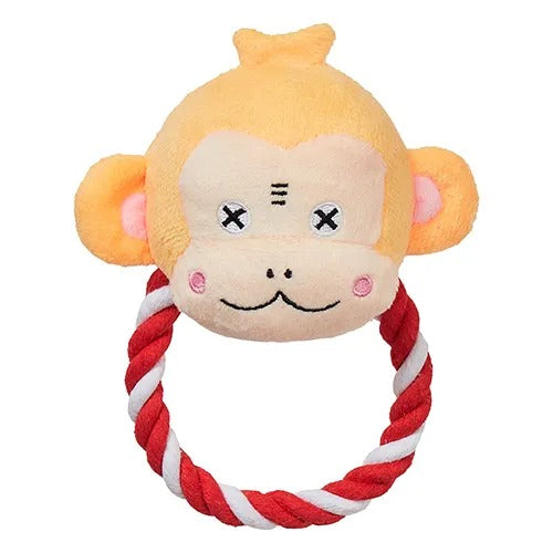 【FAD+】ファッド・プラス プラッシュトイ・ウィズロープ リング サル［dad-way（ダッドウェイ）］犬用 おもちゃ ももたろう スクイーカー