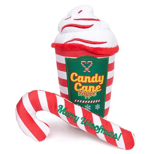 【FuzzYard】ファズヤード クリスマストイ キャンディフラぺ2PK 犬用 おもちゃ ぬいぐるみ スクイーカー ノンアレルゲン加工