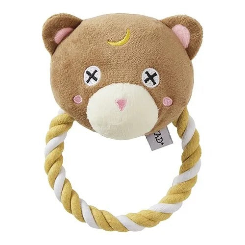 【FAD+】ファッド・プラス プラッシュトイ・ウィズロープ リング ツキノワグマ［dad-way（ダッドウェイ）］犬用 おもちゃ プラッシュトイ ロープ付き