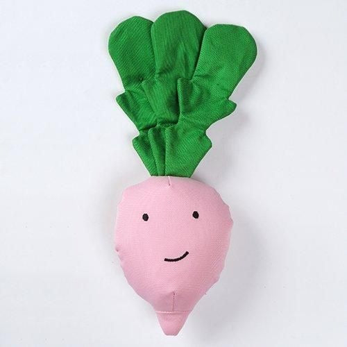 【V-PET】I Love Vegetable ラディッシュ 犬用 おもちゃ ぬいぐるみ 音が鳴る サウンドペーパー サスティナブル