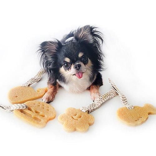 【Luuks up】Dog Rubber Toy / ルックスアップ ドッグラバートイ 犬用 おもちゃ 小型犬用 デンタルトイ 天然ゴム 麻ひも
