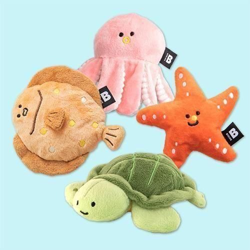 【BITE ME】バイトミー 海のお友だちおもちゃ 犬用 おもちゃ ぬいぐるみ ノーズワーク ピーピー音 カシャカシャ音