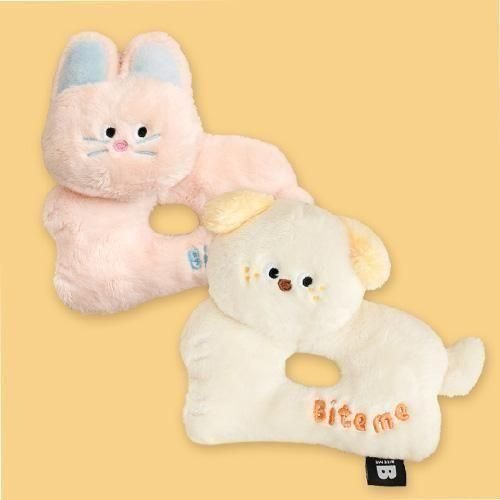 【BITE ME】バイトミー ランラン ラトルトイ 犬用 おもちゃ ぬいぐるみ リング型 ピーピー音 カシャカシャ音