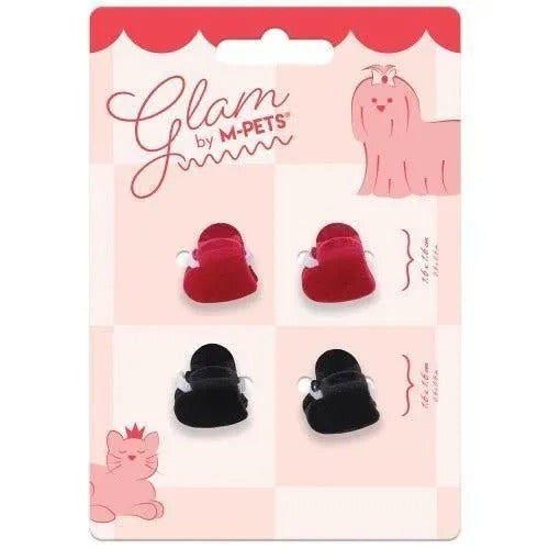 【M-PETS】エムペッツ GLAMヘアーアクセサリー CLIP ベロアハート 犬用 パッチンクリップ バンスクリップ シック