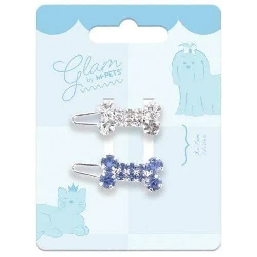 【M-PETS】エムペッツ GLAMヘアーアクセサリー CLIP きらきらボーン 犬用 パッチンクリップ ローマピン キラキラ ストーン