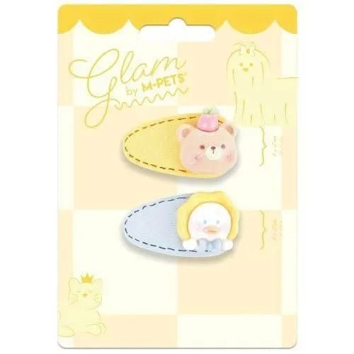 【M-PETS】エムペッツ GLAMヘアーアクセサリー CLIP くま 犬用 パッチンクリップ クマ スリーピン