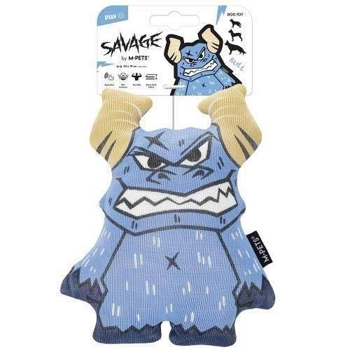 【M-PETS】エムペッツ SAVAGEドッグトイ ブル 犬用 おもちゃ ぬいぐるみ 極厚 丈夫 スクィーズ