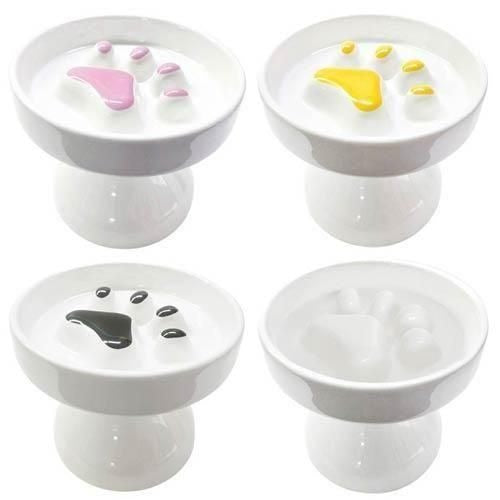 【Petifam】ペティファーム 脚付肉球フードボウル＜全4色＞犬用 食器 早食い防止 陶器製 肉球デザイン 食洗機可