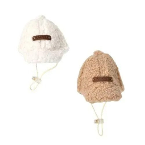 【Solgra】ソルグラ ボアキャップ 犬用 帽子 ボア生地 耳穴 ゴム サイズ調整可 小型犬 中型犬 大型犬