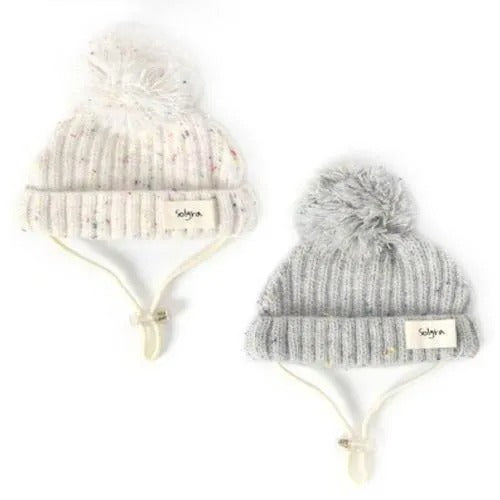 【Solgra】ソルグラ ネップニット帽 犬用 帽子 ネップ素材 耳穴 ゴム サイズ調整可 小型犬 中型犬 大型犬