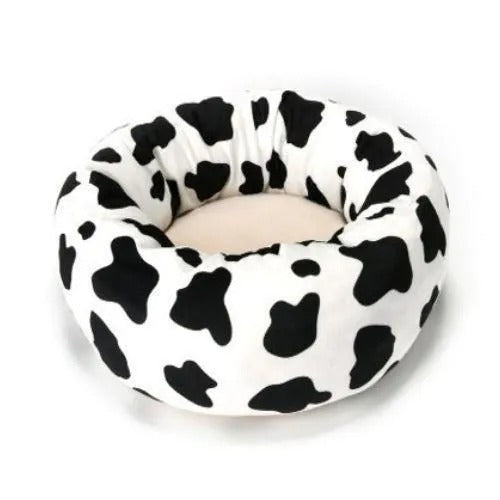 【Solgra】ソルグラ 牛柄ラウンドベッド 犬用 ベッド  暖かい なめらか 手触り ふかふか