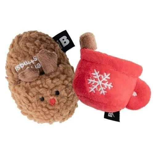 【BITE ME】バイトミー クリスマスおもちゃ ホットチョコ＆スリッパ 犬用 おもちゃ ぬいぐるみ おやつを隠せる 安全