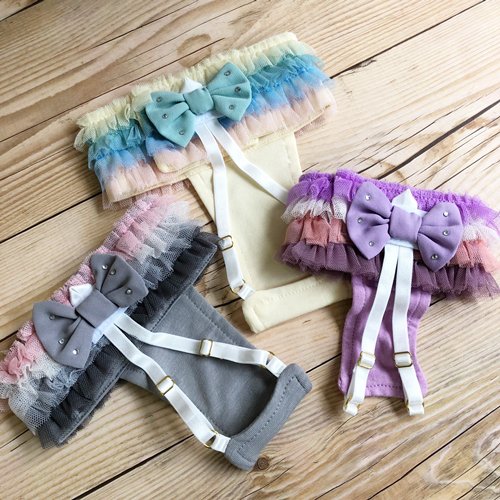 【GODPIVA ゴッドピバ】チュールフリルマナーショーツ 犬用 女の子 マナーパンツ パステルカラー チュール フリル リボン