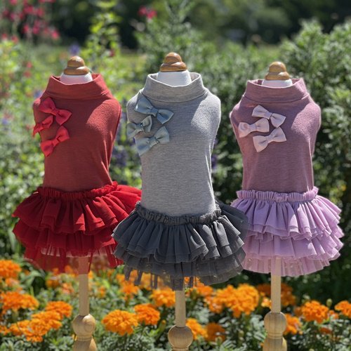 【GODPIVA ゴッドピバ】テラヘルツリボンハイネックワンピース 犬 服 ドッグウェア 伸縮 健康維持 血流促進 免疫UP