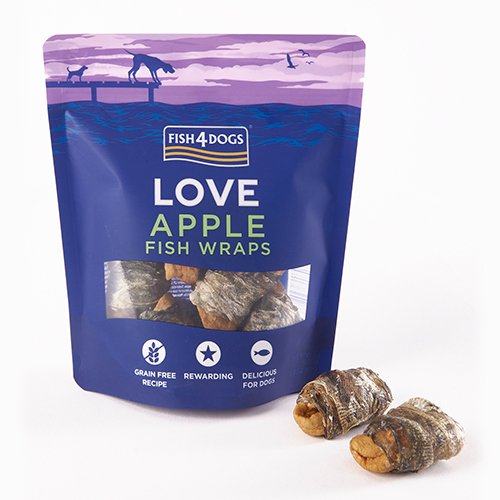 【FISH4DOGS】フィッシュフォードッグ アップルラップ 90g 犬用 おやつ トレーニング トリーツ アップル ホワイトフィッシュ 食物繊維 ビタミン 自然素材
