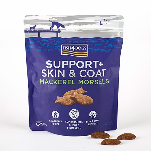 【FISH4DOGS】フィッシュフォードッグ サポートトリーツ 皮膚・被毛ケア 225g 犬用 おやつ ナチュラルサプリメント サーモン サバ オキアミミール オメガ3脂肪酸 アスタキサンチン 自然素材