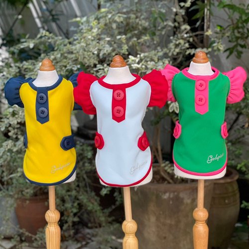 【GODPIVA ゴッドピバ】HEATレトロタンク 犬 服 ドッグウェア タンクトップ 60年代 ボタン 蓄熱 保温素材 防虫機能