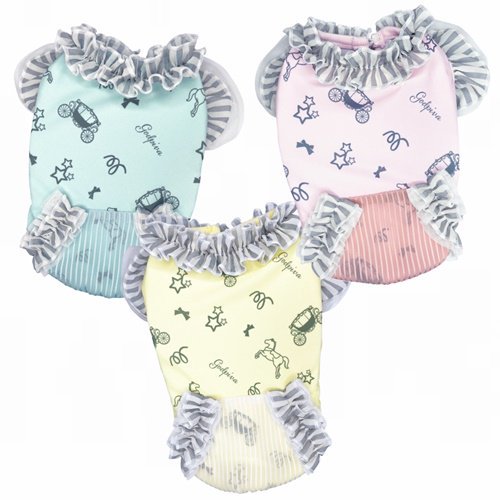 【GODPIVA】COOLメリーゴーランドタンク［ゴッドピバ］犬 服 ドッグウェア タンクトップ パステルカラー ストライプフリル UVカット