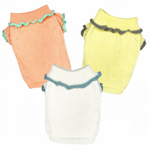 【GODPIVA】オーガニックコットンニット［ゴッドピバ］犬 服 ドッグウェア セーター 無縫製 日本製 マーガレット 刺繍