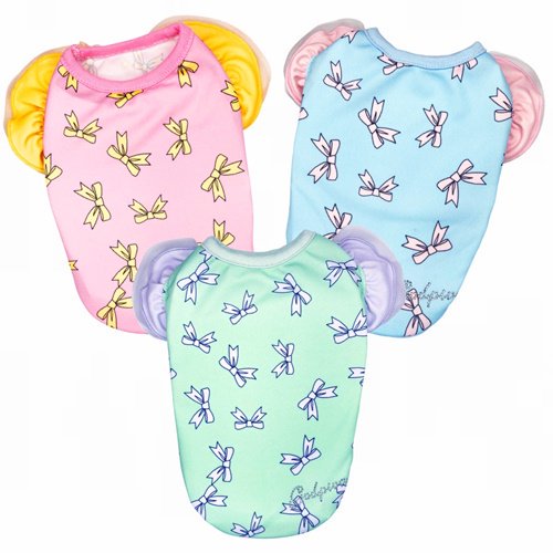 【GODPIVA】COOLレトロカラーリボンタンク［ゴッドピバ］犬 服 ドッグウェア タンクトップ フリル 防虫加工 吸熱 放熱