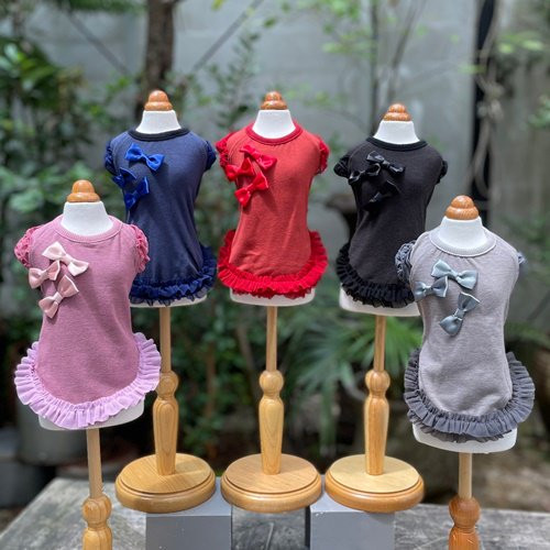 【GODPIVA】テラヘルツリボンタンク［ゴッドピバ］犬 服 ドッグウェア タンクトップ フリル リボン 特殊加工生地