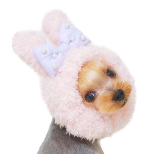 【GODPIVA】うさみみボアスヌード［ゴッドピバ］犬用 スヌード 顔回り パステルカラー ボア生地 あたたかい うさぎ