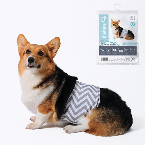 【M-PETS】エムペッツ 洗える男の子用オムツ WASHABLE ＜全6サイズ＞ 犬用 マナーベルト シニア犬 漏れ防止 通気性抜群 サイズ調節可 北欧風